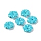 Synthetic Coral Beads, Dyed, Flower, Cyan, 13x12.5x3mm, Hole: 1mm