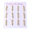 PVD Vacuum Plating 304 Stainless Steel Stud Earring, with Rhinestone, Rectangle, Golden, 15x3mm, 12pcs/set