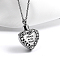 Non-Tarnish Heart with Word Shape Stainless Steel Pendant Necklaces with Cable Chains, Stainless Steel Color, no size