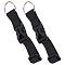 Gorgecraft 2Pcs Polyester Luggage Straps, Adjustable Suitcase Belt Straps Accessories for Connecting Luggage, with Iron Loose Leaf Binder Hinged Rings & Plastic Side Release Buckle, Black, 155~200x33x11mm