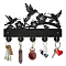 Wood & Alloy Wall Mounted Hook Hangers, Decorative Organizer Rack, including Screws, Screwdriver, Spacer, Expansion Tube, 5 Hooks for Bag Clothes Key Scarf Hanging Holder, Bird, 300x200x7mm