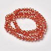 Electroplate Opaque Glass Beads Strands EGLA-A034-P6mm-T04-2