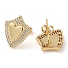 Rack Plating Brass Micro Pave Cubic Zirconia Stud Earrings EJEW-M230-17G-2