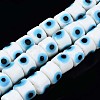 Handmade Evil Eye Lampwork Beads Strands LAMP-WH0006-05J-1