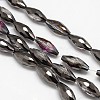 Electroplate Crystal Glass Rice Beads Strands EGLA-F044-C02-2