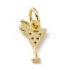 Brass Micro Pave Cubic Zirconia Charms ZIRC-F132-15G-2