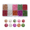 Mixed Baking Painted Crackle Glass & Glass Pearl Bead Sets HY-X0009-4mm-04-1