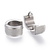 Textured 304 Stainless Steel Huggie Hoop Earrings EJEW-L252-017P-2