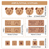 80Pcs 4 Style Cartoon Style Bear Theme Faux Suede Fabric Clothing Label Tags DIY-FG0004-28-2