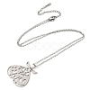 Non-Tarnish 201 Stainless Steel Moth with Moon Phase Pendant Necklace with Cable Chain NJEW-Q317-20P-2