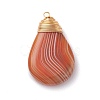 Natural Red Agate Pendants PALLOY-JF00803-2
