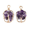 Natural Amethyst Pendants G-T131-94B-09-2