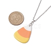 Halloween Acrylic Candy Corn Pendant Necklaces NJEW-JN04888-4