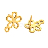 Flower Shape 201 Stainless Steel Stud Earrings Findings STAS-Q251-08G-2