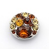 Zinc Alloy Rhinestone Flat Round Jewelry Snap Buttons SNAP-L002-18-NR-2