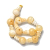 Natural Yellow Jade 3-Hole Guru Bead Strands G-K149-50-2