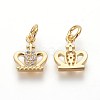 Brass Micro Pave Cubic Zirconia Charms ZIRC-J021-06-RS-3