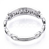 304 Stainless Steel Word Good Luck Adjustable Ring for Women RJEW-T027-13P-4