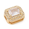 Brass Micro Pave Cubic Zirconia Slide Charms ZIRC-I068-09G-A-2