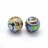 Opaque Spray Painted Glass Beads LAMP-P050-E-8mm-3