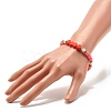 Heart Beads Stretch Bracelet for Girl Women BJEW-JB07183-5