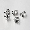 Tibetan Style Alloy Barrel Carved Flower Bail Beads Tube Bails X-TIBEB-O004-48-2