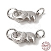 Anti-Tarnish Rhodium Plated 925 Sterling Silver Lobster Claw Clasps with Jump Rings STER-D006-15P-1