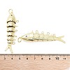 Rack Plating Brass Fish Chandelier Component Links KK-H474-05G-3