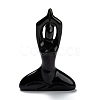 Natural Obsidian Yoga Goddess Decorations DJEW-F013-02A-1