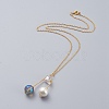 Pendant Necklaces and Ear Studs Jewelry Sets SJEW-JS01064-01-3