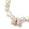 Natural Shell & ABS Plastic Imitation Pearl Beaded Bracelets BJEW-JB10555-3