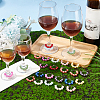24Pcs 12 Color Acrylic Imitation Pearl Round Beaded Wine Glass Charms AJEW-AB00058-5