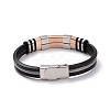 Men's Silicone Cord Bracelet BJEW-M206-02RGP-3