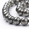 Natural Pyrite Beads Strands X-G-S249-01-8mm-3