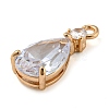 Golden Brass Micro Pave Cubic Zirconia Pendants KK-K350-01G-02-2