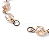 Square Faceted Glass Beaded Link Chain Bracelet Making AJEW-JB01150-49-2