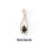 Chinese lute Shape Brass Micro Pave Clear Cubic Zirconia Nail Gems Set MRMJ-T015-41G-05-2