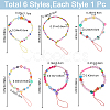 Gorgecraft 6Pcs 6 Styles Handmade Polymer Clay & Plastic Beaded Mobile Straps HJEW-GF0001-43-2