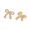 Brass Micro Pave Clear Cubic Zirconia Stud Earrings EJEW-S231-01G-2