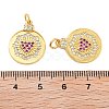 Rack Plating Brass Micro Pave Cubic Zirconia Pendants KK-Z071-65G-2