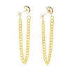 Brass Chain Tassel Earrings X-EJEW-JE04334-1
