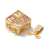 Rack Plating Brass Pave Cubic Zirconia Box Clasps KK-E084-06G-2