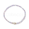 5Pcs 5 Styles Rondelle Faceted Glass Beaded Stretch Bracelets BJEW-JB10331-3