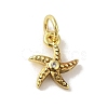 Brass Micro Pave Cubic Zirconia Charms KK-M283-22E-01-1