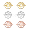HOBBIESAY 6Pcs 3 Colors Brass Clear Micro Pave Cubic Zirconia Links ZIRC-HY0001-04-1