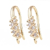 Brass Micro Pave Cubic Zirconia Earring Hooks KK-U008-11G-1