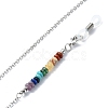 Natural & Synthetic Mixed Gemstone Disc Beaded Eyeglasses Chains AJEW-EH00392-3