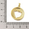 Rack Plating Brass Cubic Zirconia Pendants KK-M079-22G-3