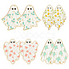 CRASPIRE 8Pcs 4 Styles Halloween Ghost Enamel Pin JEWB-CP0001-07-1
