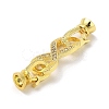 Rack Plating Brass Micro Pave Cubic Zirconia Fold Over Clasps KK-K377-12G-2